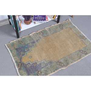 พรมตุรกีวินเทจขนาดเล็ก 2.2x3.4 ฟุต พรมขนสัตว์สีน้ำตาลลายปะติด - Product Image 2