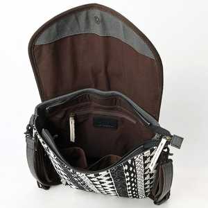 Black White Fur Leather <b>Sling</b> Bag Branded Quality Western Clutch Bag At Wholesale Price - Product Image 3