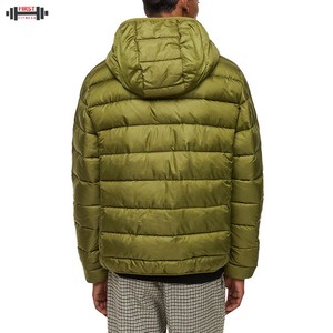 High Quality Casual Custom Men's Puffer Jacket Canvas <b>Stand</b> Collar Front Pocket Breathable Eco-Friendly Denim - Product Image 4