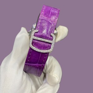 Montre pour homme de qualité supérieure, luxe, style hip-hop, entièrement sertie de diamants naturels de clarté VVS, cadran violet, bracelet en acier inoxydable, mouvement Miyota - Product Image 5