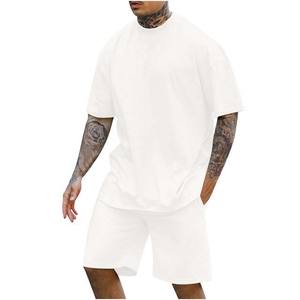 Conjuntos de verano para hombre, camisetas de manga corta y pantalones cortos, trajes de dos piezas, chándal transpirable, ropa informal para hombre, conjuntos de algodón 100% para hombre - Product Image 4