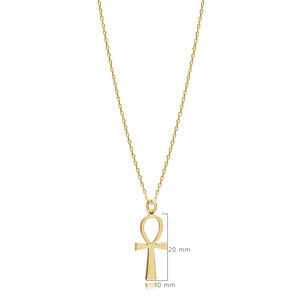 Ankh diseño liso colgante encanto collar 925 plata esterlina chapado en oro hecho a mano joyería al por mayor de Turquía - Product Image 2
