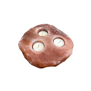 Sel rose de l'Himalaya, porte-bougie à 3 bougies chauffe-plat, produits naturels et originaux en sel de l'Himalaya, exportateur, provenant de l'Himalaya au Pakistan - Product Image 2