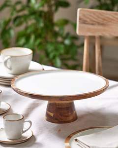 Support à gâteau rond en bois POPULAR DURABLE, écologique, résistant à la chaleur, classique, passe au lave-vaisselle, pour la maison et la cuisine - Product Image 3