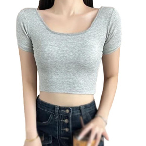 Vente en gros Conception personnalisée de haute qualité Plain Women Crop Top Smart Brodé Ladies Casual Shirt Vente en gros du Bangladesh - Product Image 3