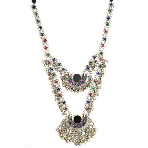 สร้อยคอทรงเรขาคณิตประดับเพชร งานฝีมือแบบดั้งเดิมของชาวอัฟกานิสถาน สไตล์วินเทจ สำหรับผู้หญิง ใส่ในงานเทศกาล - Product Image 4