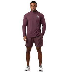 Haut de performance pour homme, col montant 1/4 zip, respirant, extensible, pour la salle de sport, l'entraînement et les sports - Product Image 6