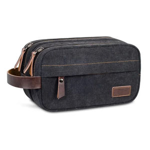 Kit Dopp de viaje de gran capacidad a la moda para hombre, lona ecológica Unisex para artículos de tocador, bolsa de accesorios con cierre de cremallera - Product Image 1