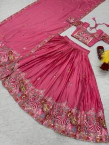 Impresionante Festival Lehenga Choli con hilo de bordado pesado y trabajo de secuencia perfecto para bodas y ocasiones festivas especiales - Product Image 6