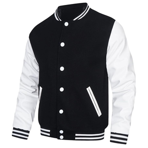 Factory Made Customized Logo Printed Men Varsity Jacket Street Wear Solid Color Plus Sizes Men Varsity Jacket - Product Image 2