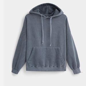 Sweat à capuche personnalisé Acid Washed Distressed Sweat à capuche surdimensionné épais blanc Vintage Plus Size Hoodie & sweat-shirt pour hommes - Product Image 1