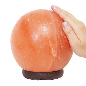 Exquisite Hand-Carved Himalayan Pink Salt Sphere <b>Lamp</b> Artistic Natural Crafts Decorative Design for Peaceful Home - Product Image 1