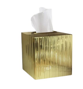 Caja de servilletas pulida brillante dorada, caja de soporte de pañuelos de lujo decorativa portátil, caja de pañuelos creativa para el hogar - Product Image 4