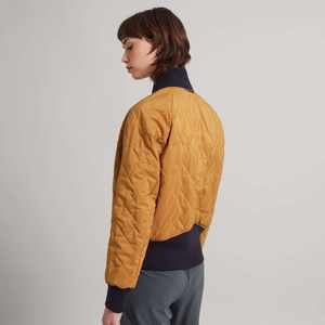 Chaqueta universitaria de Material satinado de alta calidad 100% para mujer, Color amarillo, nuevas chaquetas universitarias de satén con letras a la moda - Product Image 4