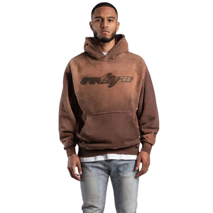Sweat à capuche homme vintage épais 500 g/m² de haute qualité, personnalisé, coupe oversize, en coton molletonné français, lavable, pour l'hiver, couleur unie - Product Image 1