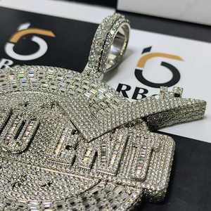 Pendentif personnalisé en diamant VVS Hip Hop Rapper Lettre Plaqué or rose 10K 14K 18K Argent sterling Bijoux fins Fête chrétienne - Product Image 2