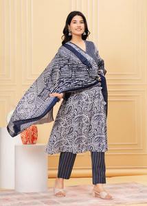 Los últimos conjuntos simples de Kurta de 3 piezas para mujeres y niñas, nuevo traje de Salewarkameez, ropa informal India - Product Image 3