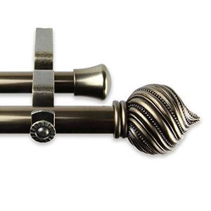 Embouts en métal fini gris poli avec une forme minimaliste conçue pour améliorer les arrangements de quincaillerie de rideau modernes - Product Image 3
