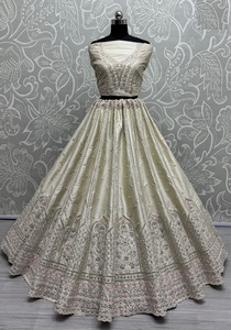 ชุดงานแต่งดีไซน์เนอร์งานแฟนซีงานเย็บปักถักร้อยผ้าแคนแคนวาสและผ้าแคนวาสสำหรับเจ้าสาว lehenga - Product Image 4