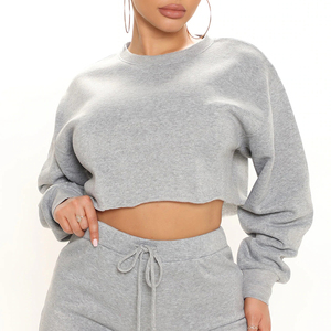 Automne femmes sweat respirant à manches longues polaire de coton lavé avec Logo avant doublé capuche Streetwear Design - Product Image 6