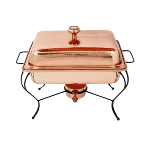 Plat de chauffe-plats en or rose élégant brillant pour buffet Pot pour mariage hôtel services de restauration table à dîner servant des casseroles - Product Image 4