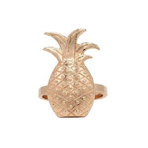 Nuevo diseño oro entrelazado malla hierro Metal servilletero Mesa hecha a mano alta calidad forma de piña anillo plateado para hoteles y cafés - Product Image 1