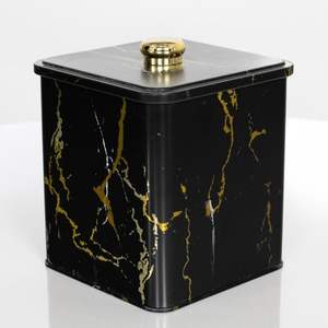 กล่องโลหะ1.8L หินอ่อนสีดำพร้อมที่จับ1.8L ขนาด120x120x137มม. - Product Image 1