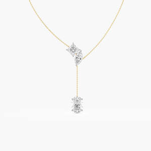 5,55 CT. Tw. Collar de oro blanco Lariat Diamantes cultivados en laboratorio Estilo religioso de oro amarillo de 18 quilates para compromiso Aniversario de bodas - Product Image 2