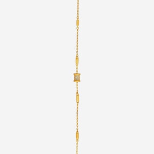 14K <b>Gold</b> and 92.5 Silver <b>Beaded</b> <b>Bracelet</b> Rhodium and <b>Gold</b> Plated with Flower and Key Motif for Gift - Product Image 4