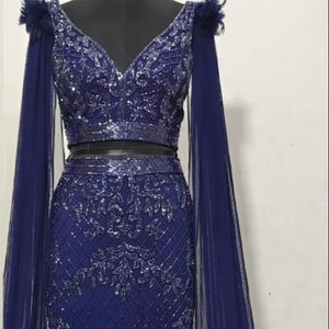 Vestidos de Maternidad de Estilo Simple, Cuello Asimétrico, Tela de Lana con Bordado a Mano, Cintura Imperio, Largo Maxi - Product Image 1