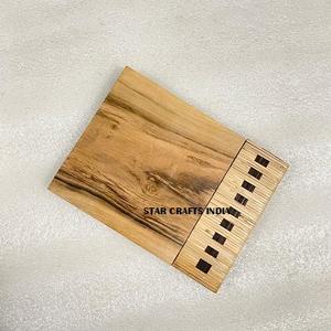 Planche de service en bois/rotin chaud naturel Plateau à fromage en bois Plateau de service en rotin tissé Planche à découper Planche à découper - Product Image 6