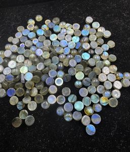 Labradorita llamativa azul, cabujón de forma redonda lisa, piedras preciosas sueltas de alta calidad para la fabricación de joyas, lote al por mayor de 10mm-20mm - Product Image 3