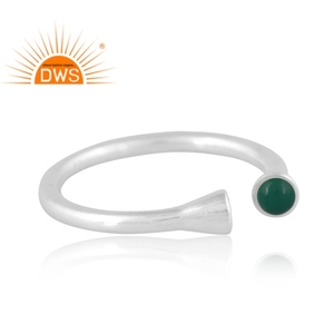 Best Selling Fine <b>Sterling</b> <b>Silver</b> Natural Green Onyx And Citrine Gemstone <b>Adjustable</b> <b>Ring</b> Custom Jewelry For Women Gift For Her - Product Image 3