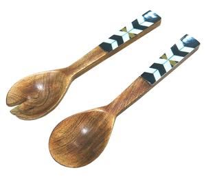 Cuillère en bois et en os Plats à salade Cuillères de serveur Bois de meilleure qualité - Product Image 4