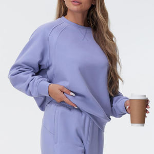 Sudadera de Invierno para Mujer, Corte Regular, Felpa Transpirable, con Bolsillos Delanteros, Hombros Caídos, Cuello Redondo - Product Image 6