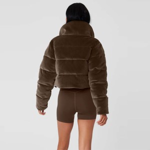 Veste matelassée en velours côtelé pour femme-Veste légère et chaude avec fermeture à glissière, parfaite pour la superposition en automne et en hiver - Product Image 3