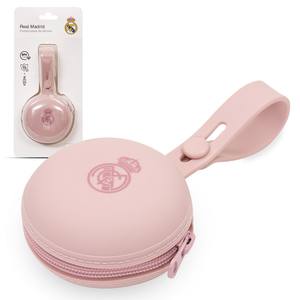Étui porte-sucette en silicone rose pour Real Madrid, pour bébés de 0 à 12 mois - Product Image 1