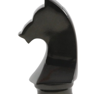 Pièces d'échecs solides Sculpture Objet décoratif Pièce d'échecs galvanisée en nickel noir Modèles de pièces maîtresses pour table et vitrine - Product Image 3