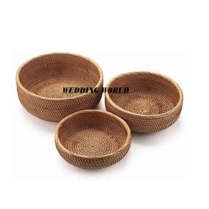 Fabricante de bandeja de servicio de ratán, plato hecho a mano de excelente calidad, bandeja de ratán clásica y elegante al por mayor - Product Image 4