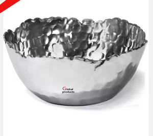 Bol de service alimentaire noir et argent en aluminium métal de qualité standard pour restaurant et bar d'hôtel - Product Image 4