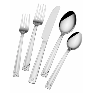 Juego de Cubiertos de acero inoxidable con diseño geométrico hecho a mano, cuchillo, cuchara, hogar, cocina, restaurante, vajilla, decoración de eventos de boda - Product Image 1