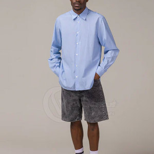 Venta en línea 100% pantalones cortos de mezclilla lavado ácido de algodón High Street Eco-Friendly patrón sólido bordado ropa de entrenamiento al aire libre - Product Image 3