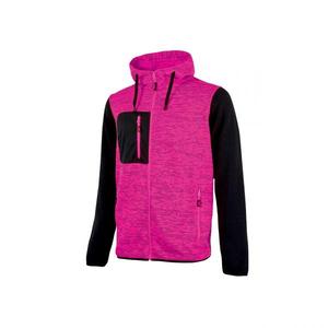 Sudadera con cremallera completa para mujer de color negro arcoíris/fucsia con capucha de la chaqueta de la mujer - Product Image 1