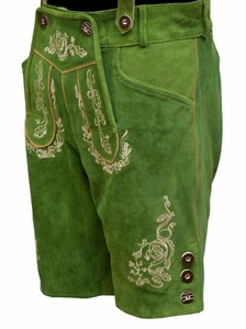 Pantalones Cortos Bávaros de Cuero de Gamuza para Hombre, Bordados, Transpirables, Resistentes al Viento, Ecológicos, de Cintura Media, para Oktoberfest - Product Image 5