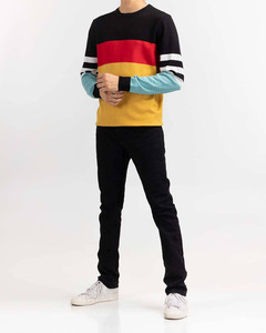 Suéter de Punto Personalizado de Cuello Redondo y Manga Larga para Hombre, Estilo Informal, Color Negro, Talla Grande - Product Image 3