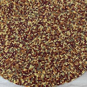 <b>Beaded</b> <b>Placemat</b> Handmade Round Charger for Luxury Dining & Holiday Decor Unique Piece Handmade <b>Beaded</b>, <b>Placemat</b>, Housewarming - Product Image 2