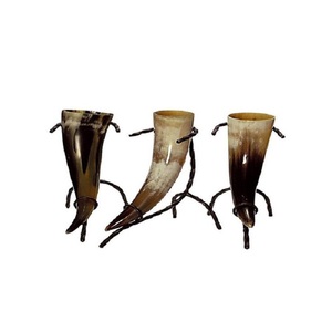 Logotipo personalizado nueva vaca cuerno de buey taza de cerveza pulido búfalo Natural taza para beber con estilo náutico Animal artesanía vidrio - Product Image 4