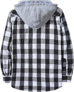 เสื้อแจ็คเก็ตเชิ้ตผ้าฟลานเนลลายสก็อตแบบมีฮู้ดสำหรับผู้ชาย ขายส่ง รับสั่งทำตามแบบ แขนยาว สไตล์ลำลอง แฟชั่น ติดกระดุม พร้อมบริการสกรีนโลโก้ จากบังกลาเทศ - Product Image 3