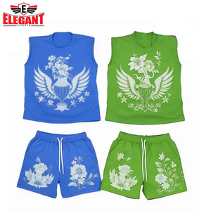 Conjunto de Camiseta sin Mangas y Pantalones Cortos de Algodón para Hombre, Tela Suave y Transpirable, Buena Calidad, Impresión Térmica y DTF, Otoño, por Elegant Sports - Product Image 6