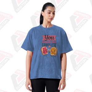 เสื้อยืดผ้ายีนส์ผ้าลูกฟูกสำหรับผู้หญิงเสื้อซักแบบเป็นกรดตัดเย็บด้วยลูกปัดสวมใส่สบายเป็นมิตรต่อสิ่งแวดล้อมทันสมัย100% ฤดูร้อน - Product Image 1